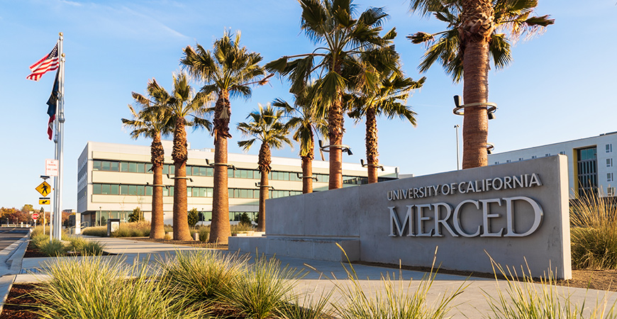 A UC Merced sign is seen in this image.